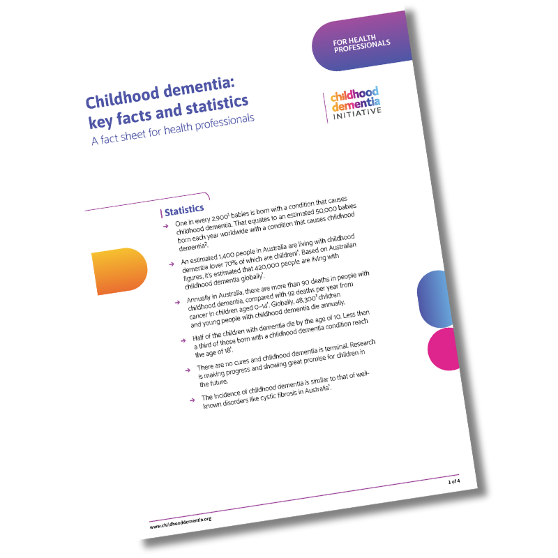 Childhood Dementia key facts and statistics for health professionals