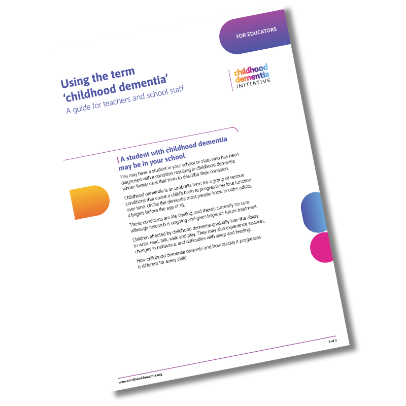 Using the term childhood dementia for educators